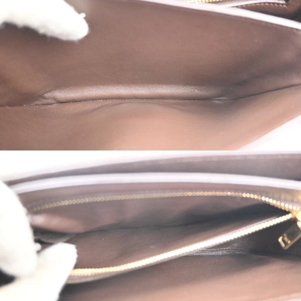 CELINE C Logo Chain Shoulder Hand Bag Quilted Leather Brown GHW Italy 57RL830 - Picture 16 of 16